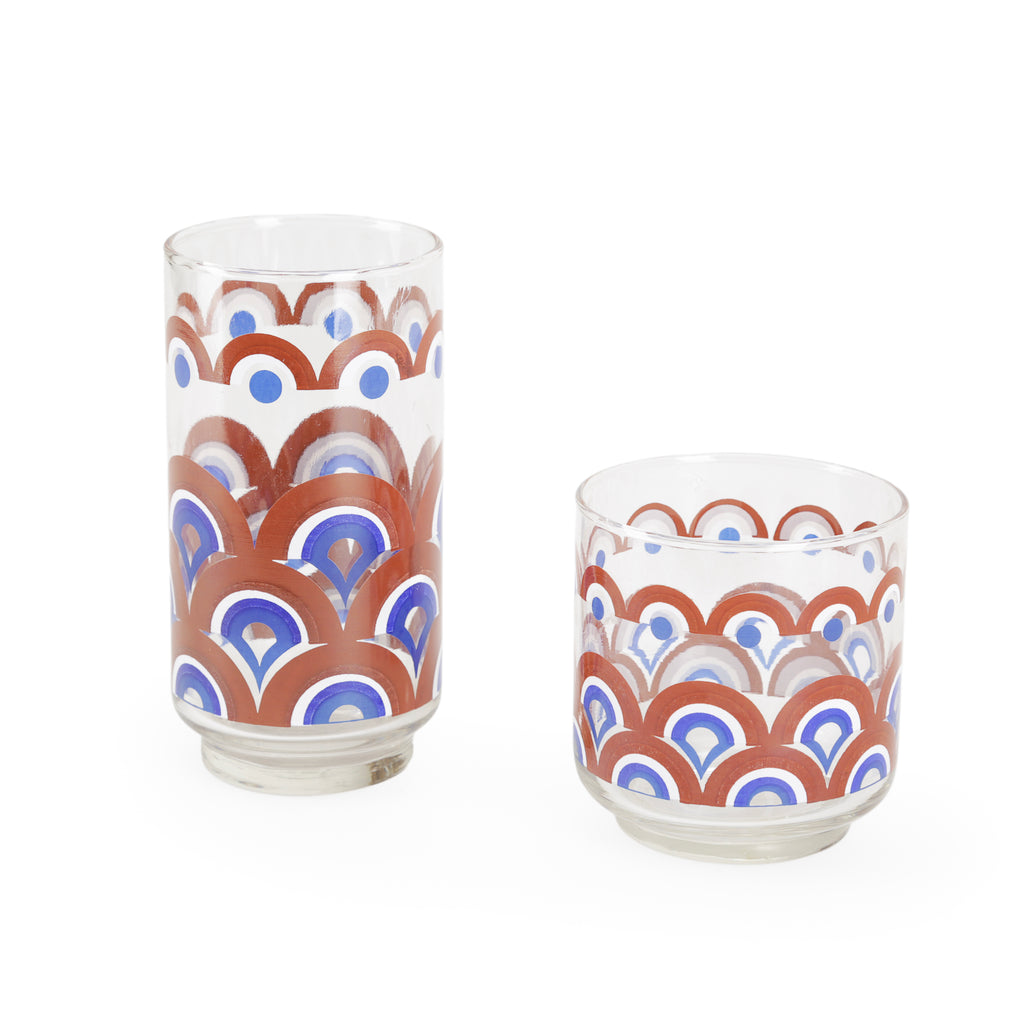Tall Brown Wavey Retro Drinking Glasses