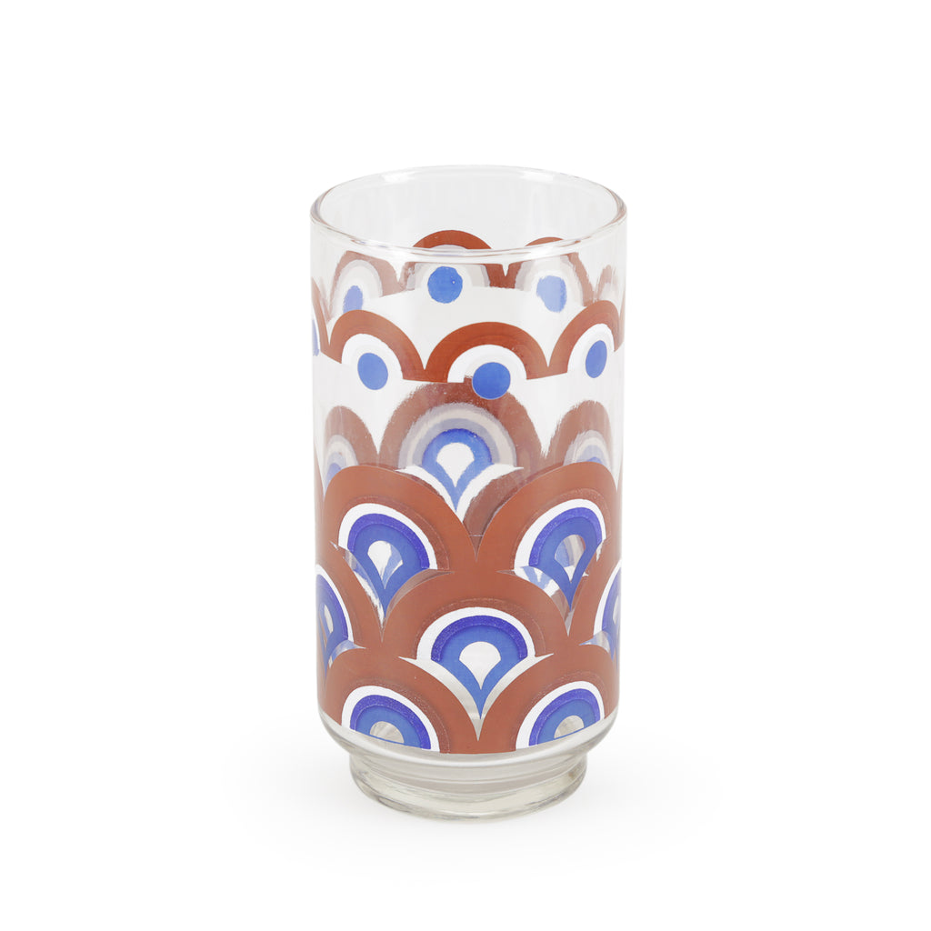 Tall Brown Wavey Retro Drinking Glasses
