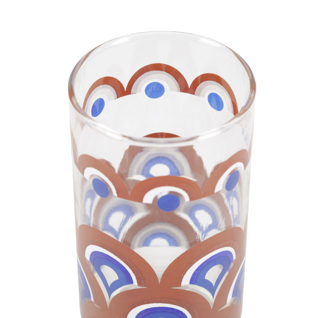 Tall Brown Wavey Retro Drinking Glasses