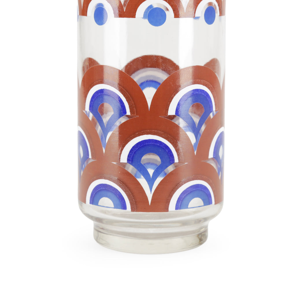 Tall Brown Wavey Retro Drinking Glasses
