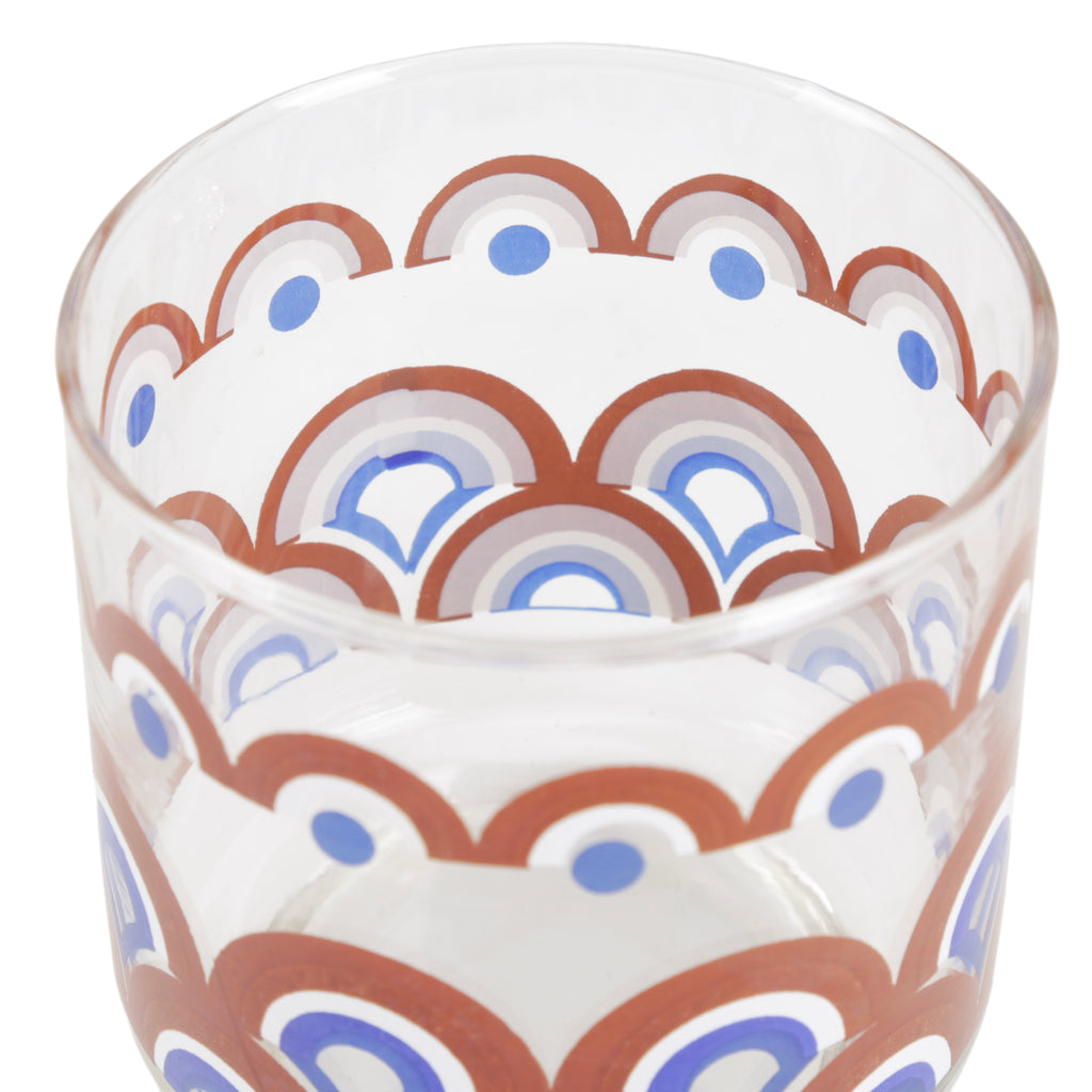 Tall Brown Wavey Retro Drinking Glasses