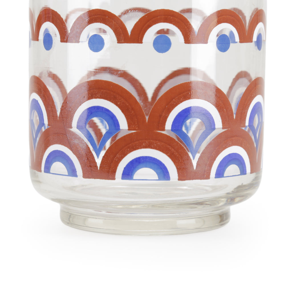 Tall Brown Wavey Retro Drinking Glasses