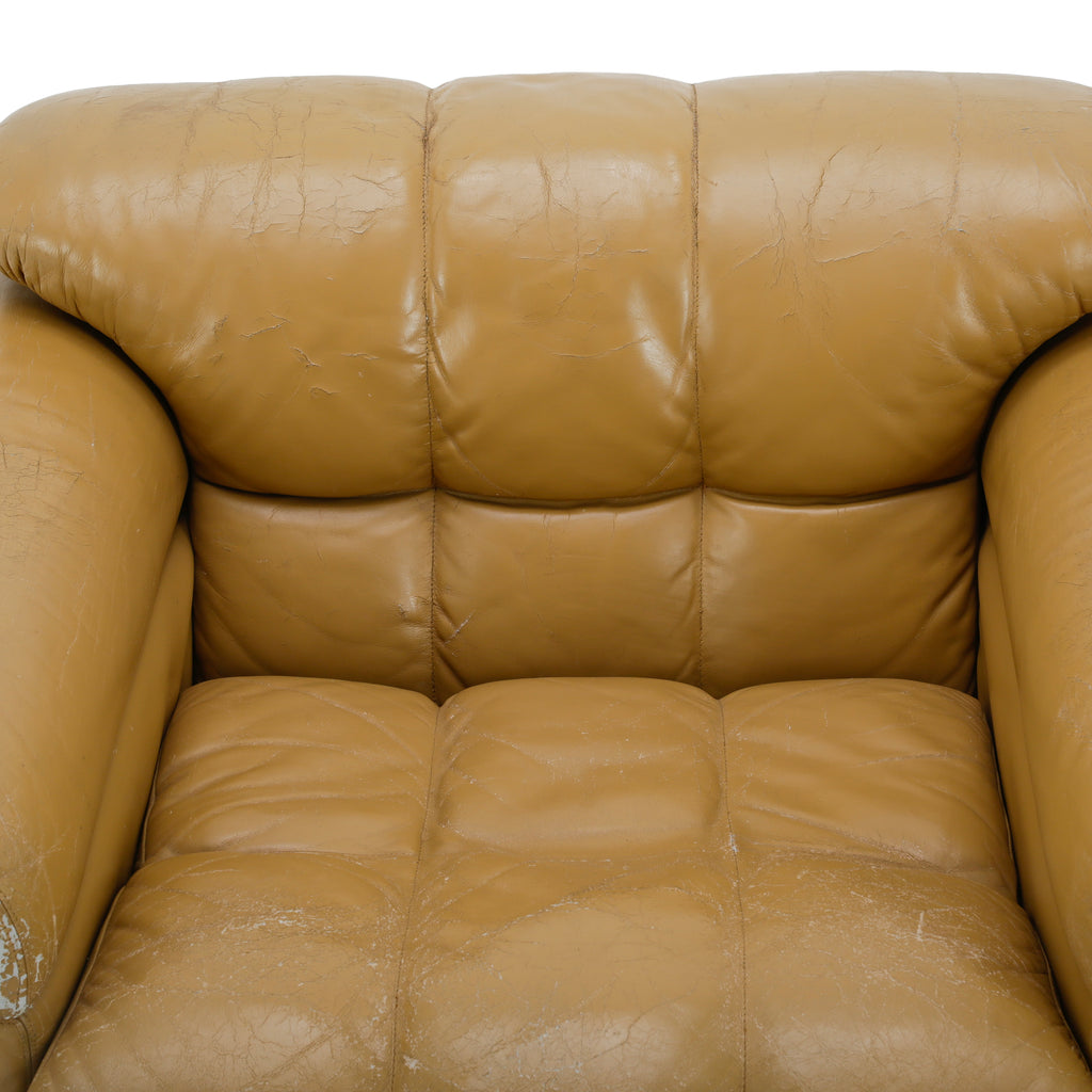 Black & Tan Leather Roll Armchair