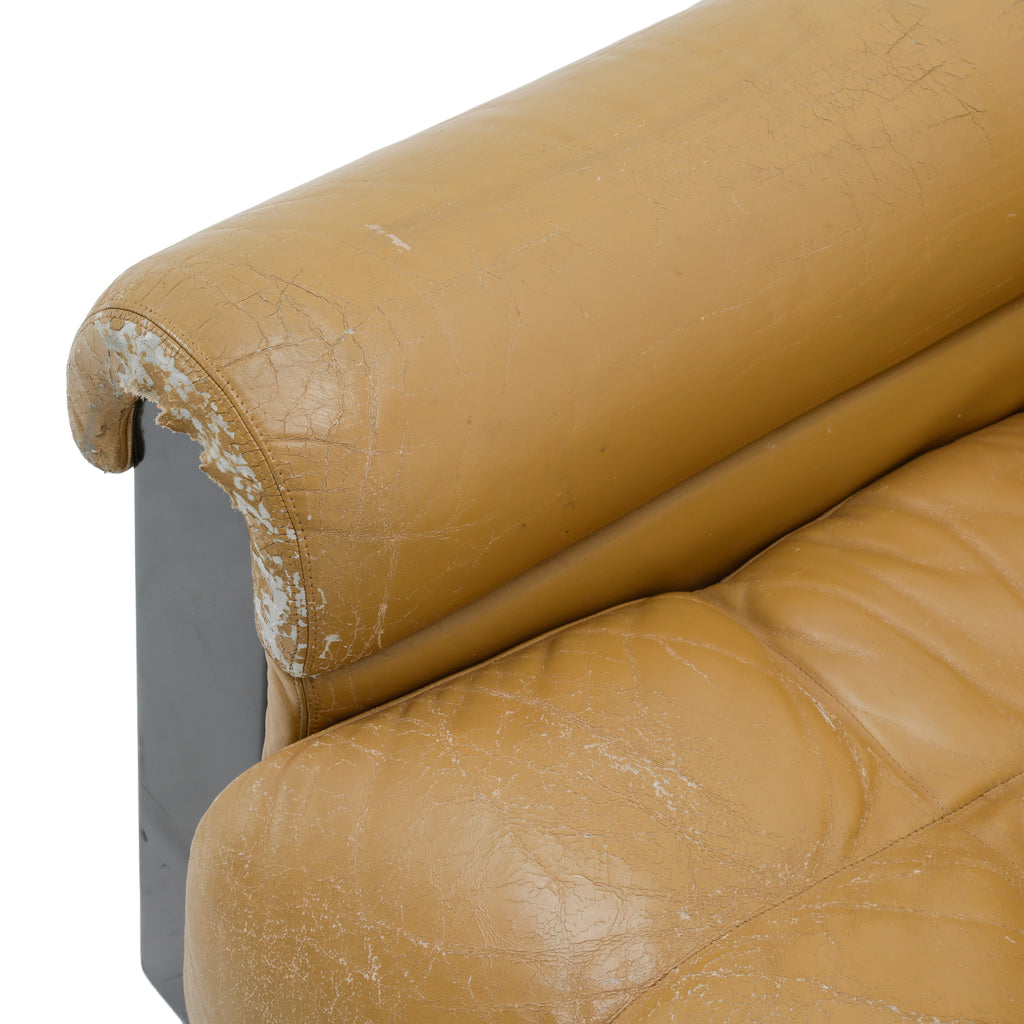 Black & Tan Leather Roll Armchair