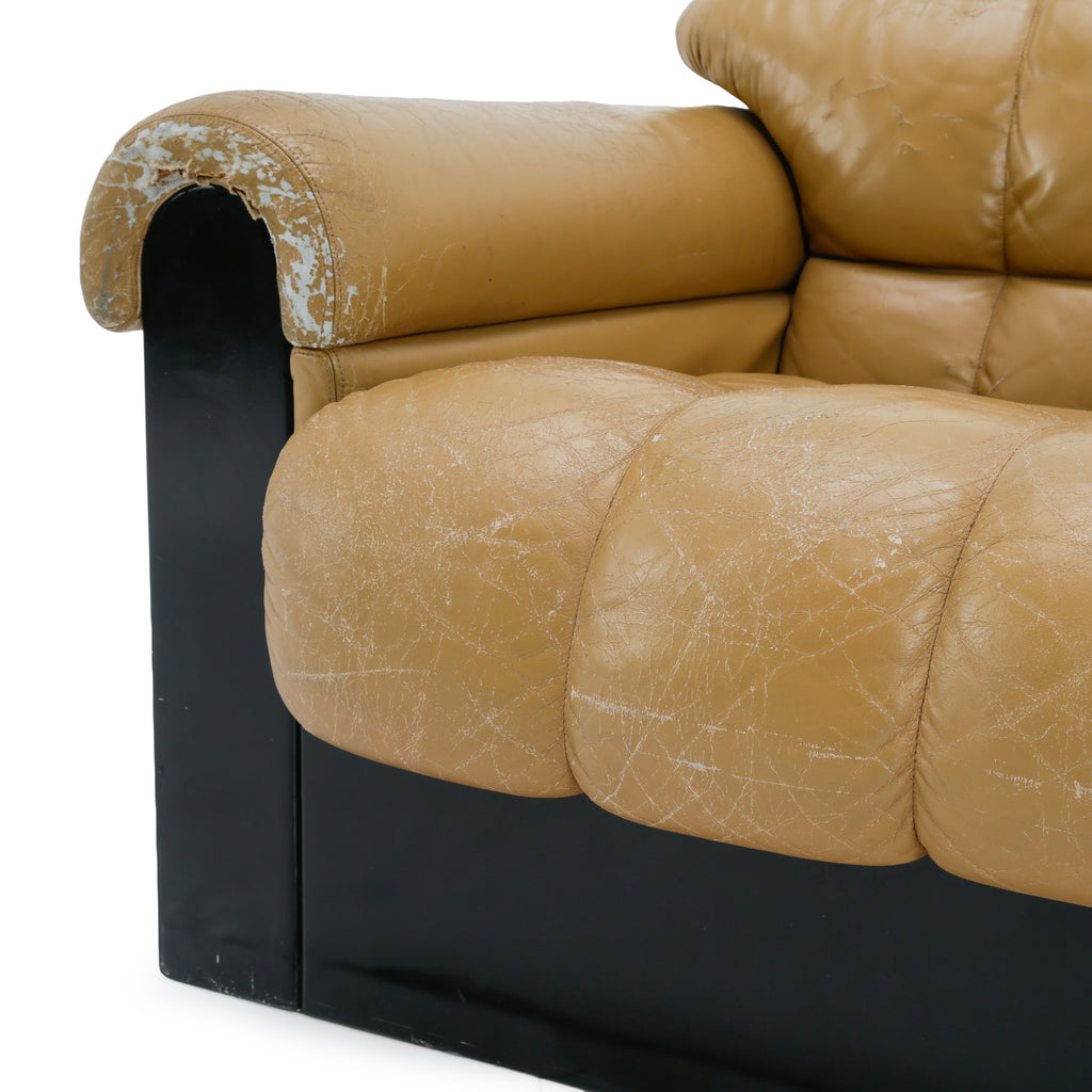Black & Tan Leather Roll Armchair