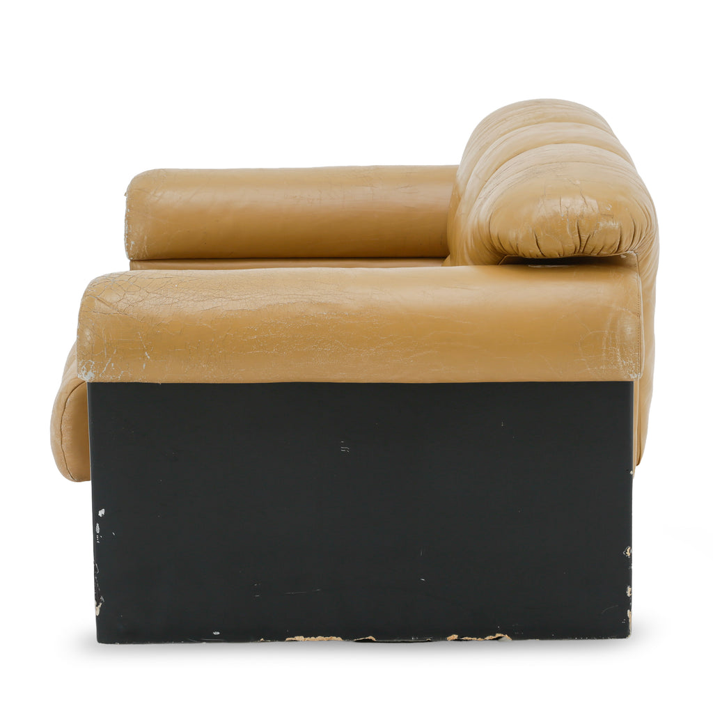 Black & Tan Leather Roll Armchair