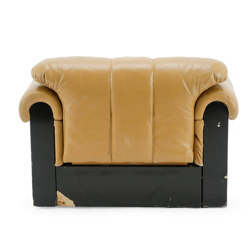 Black & Tan Leather Roll Armchair