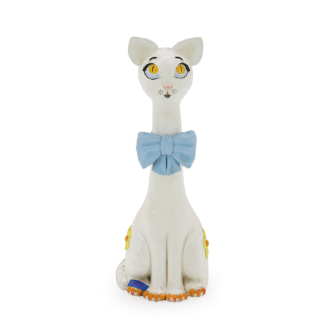 White Ceramic Cat Figurine
