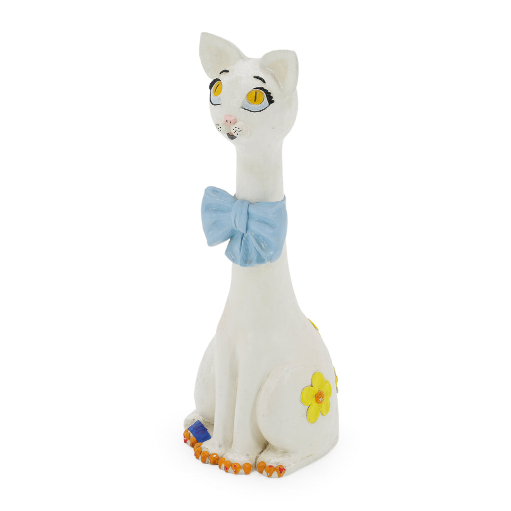 White Ceramic Cat Figurine