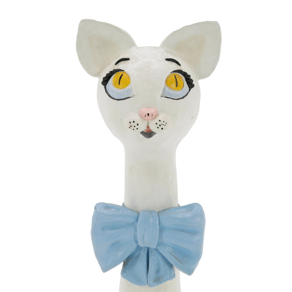 White Ceramic Cat Figurine