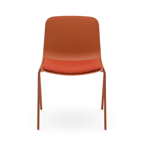 Terracotta Dining Chair with Orange Fabric Cushion