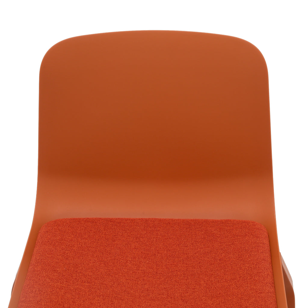 Terracotta Dining Chair with Orange Fabric Cushion