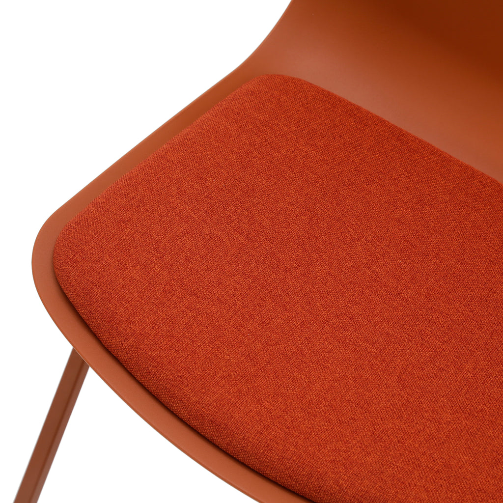 Terracotta Dining Chair with Orange Fabric Cushion