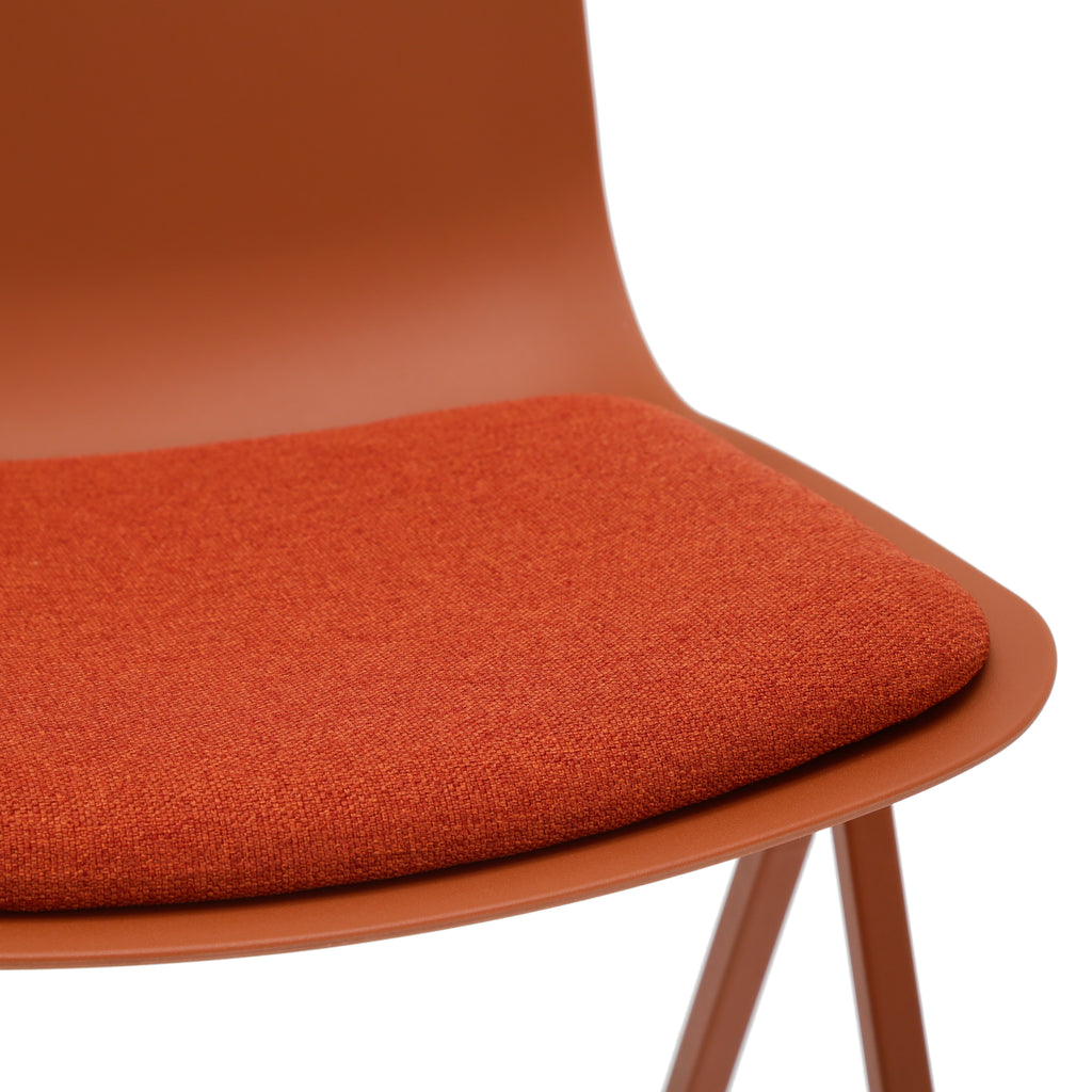 Terracotta Dining Chair with Orange Fabric Cushion