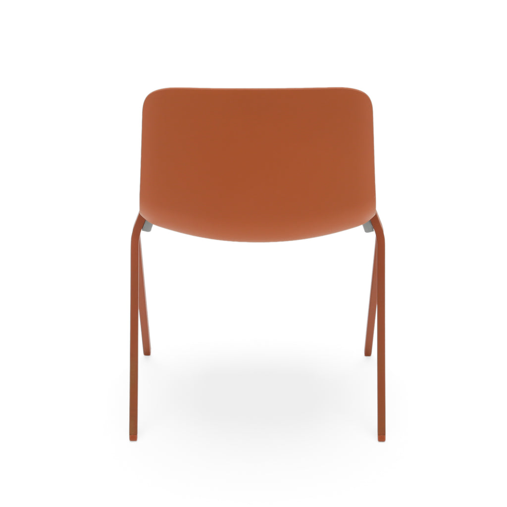 Terracotta Dining Chair with Orange Fabric Cushion