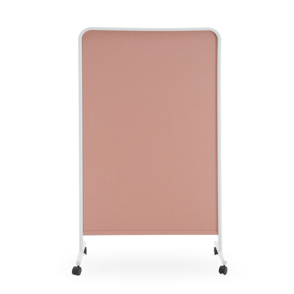 Rose Fabric and White Metal Room Divider