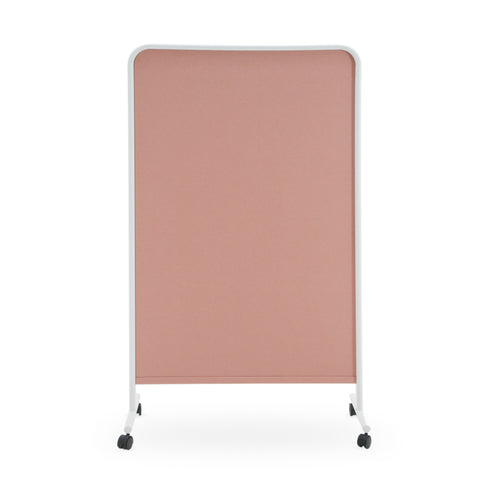 Rose Fabric and White Metal Room Divider
