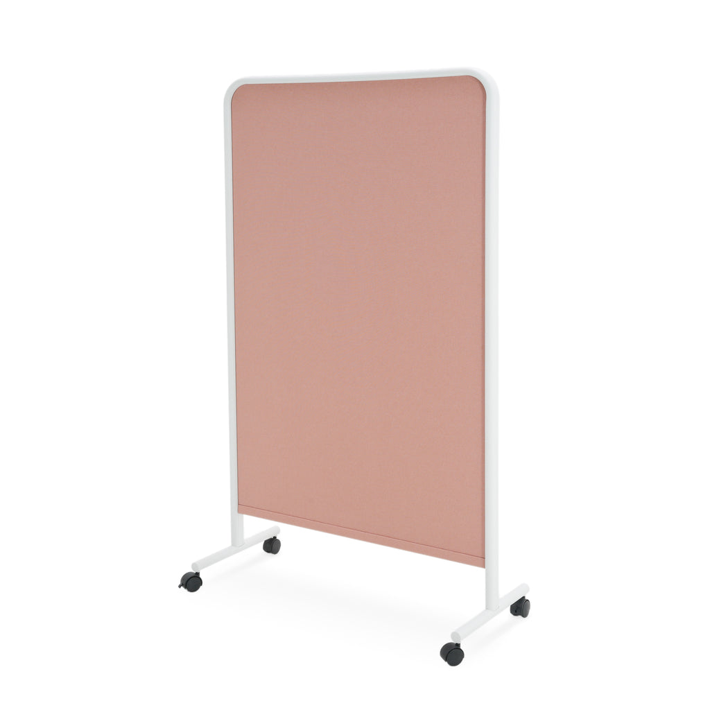 Rose Fabric and White Metal Room Divider