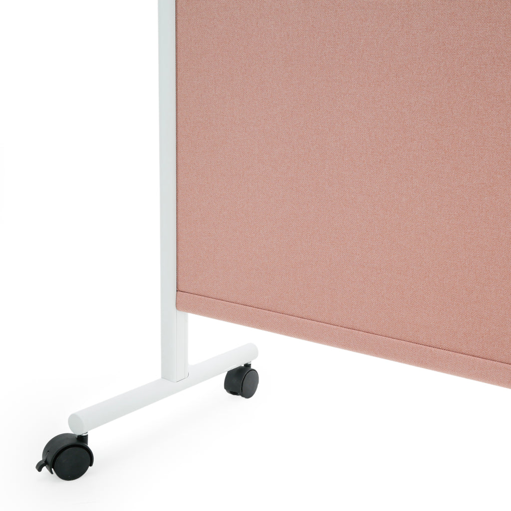Rose Fabric and White Metal Room Divider