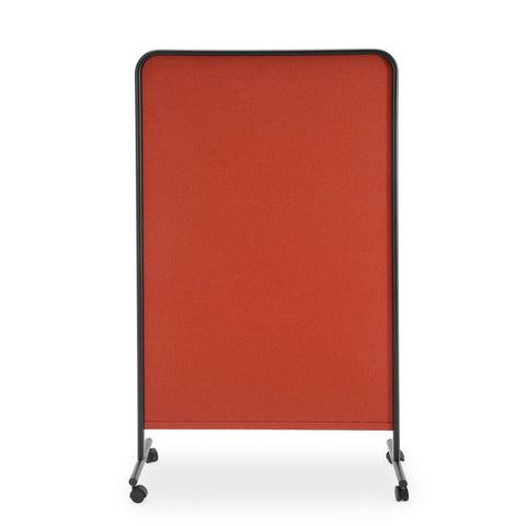 Mobile Burnt Orange Fabric and Black Metal Room Divider
