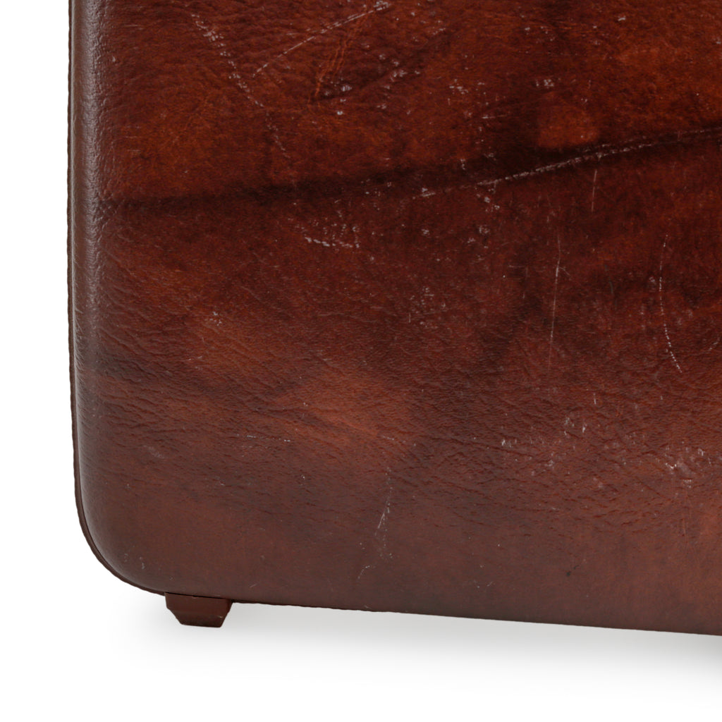 Brown Faux Leather & Chrome Vintage Briefcase