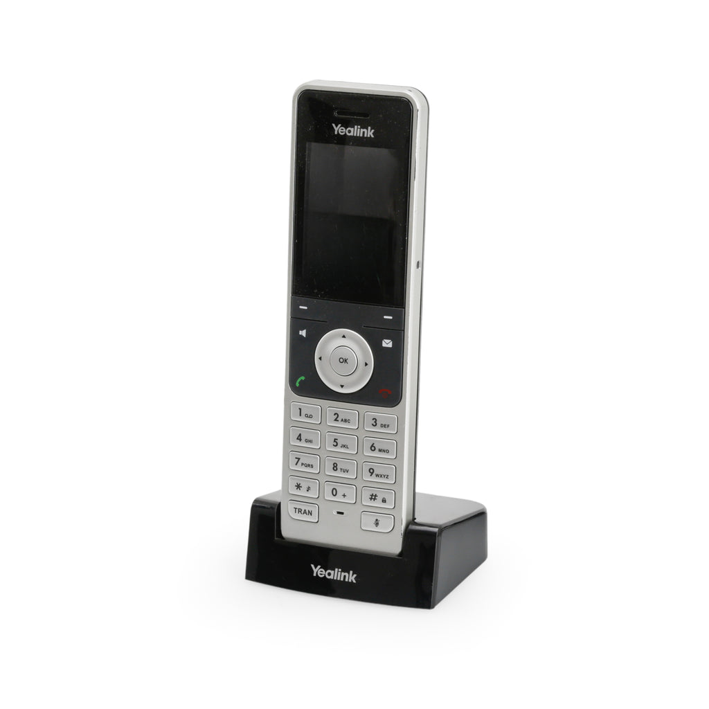 Silver and Black Yealink Cordless Phone with Charging Base