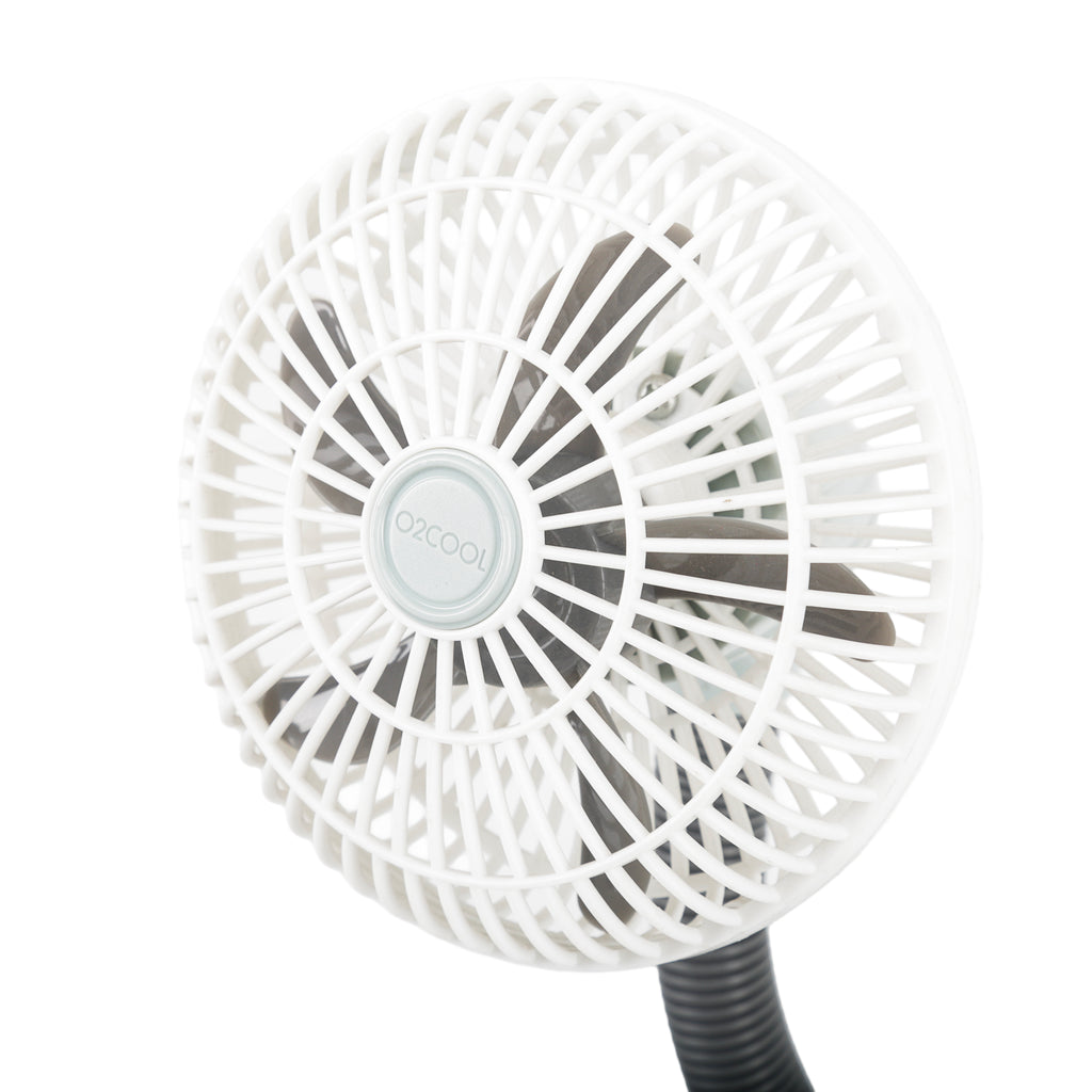 White and Mint Green Portable Clip-On Fan with Flexible Neck