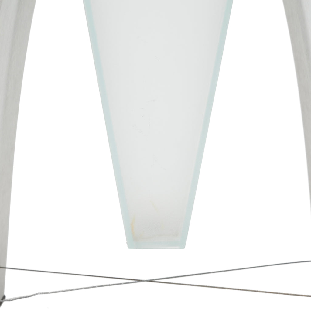Frosted Glass Vase with Brushed Metal Arch