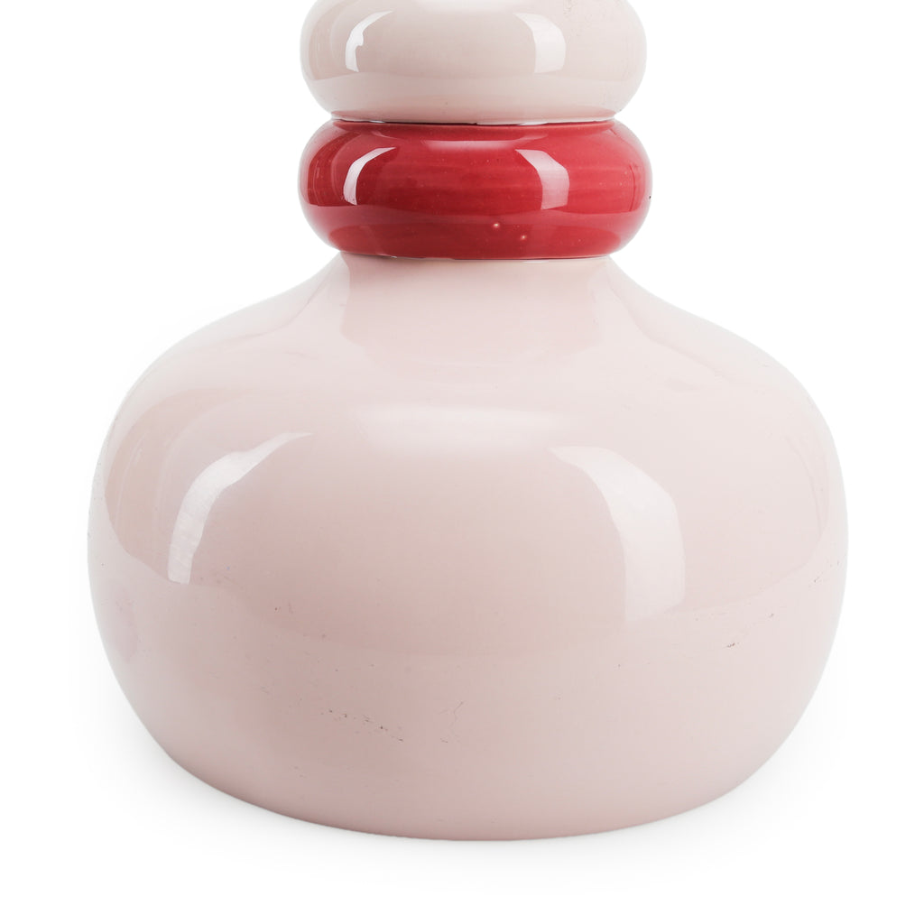 Stacked Ring Glazed Ceramic Vase
