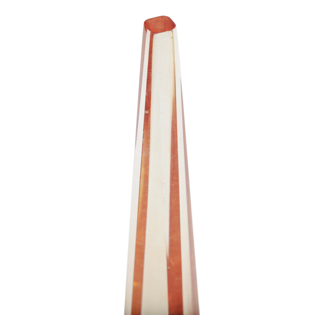 Faceted Amber and Clear Obelisks
