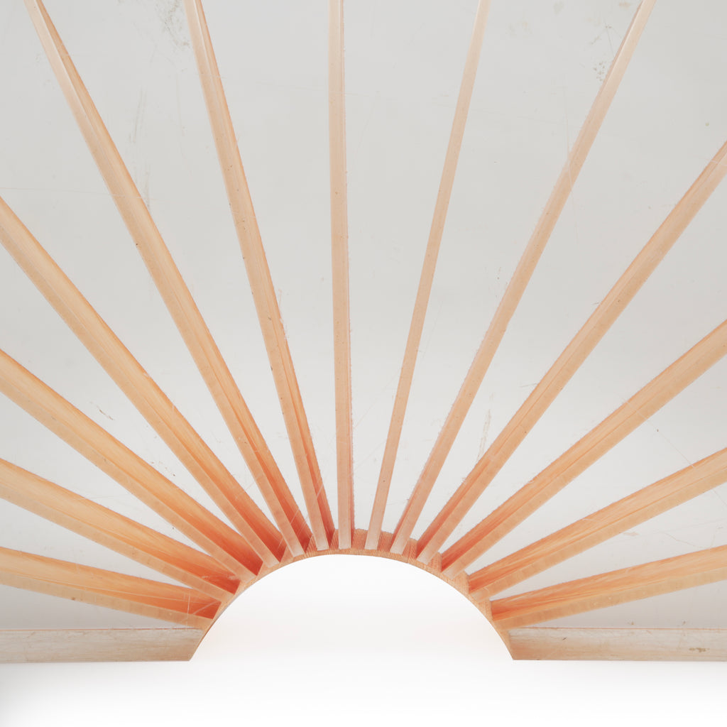 Translucent Clear and Peach Acrylic Fan-Shaped Sculpture