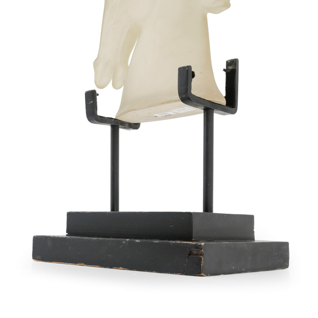 Frosted Glass Horse Head Sculpture