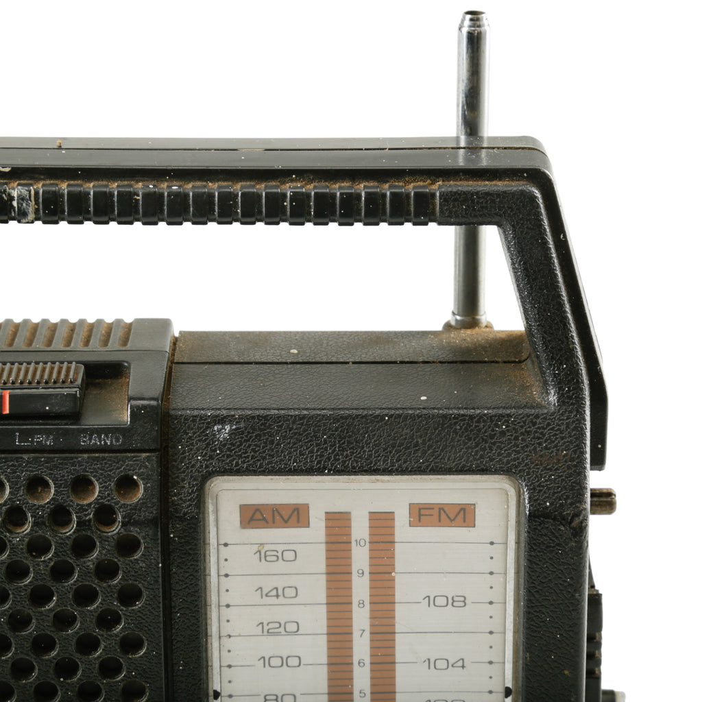 Distressed Black Vintage Portable AM/FM Radio