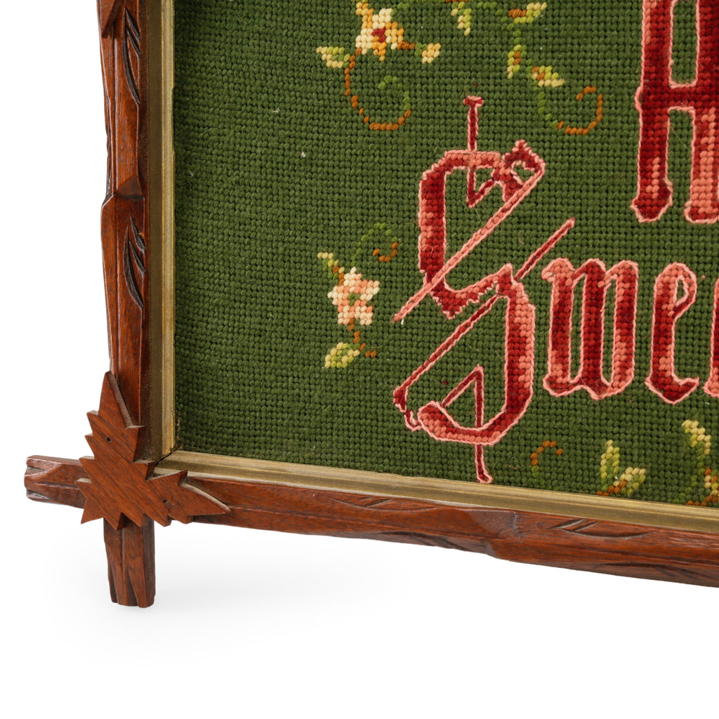 Wood 'Home Sweet Home' Needlepoint Sign