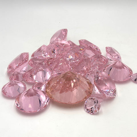 Pink Faceted Acrylic Decorative Gemstones Assortment