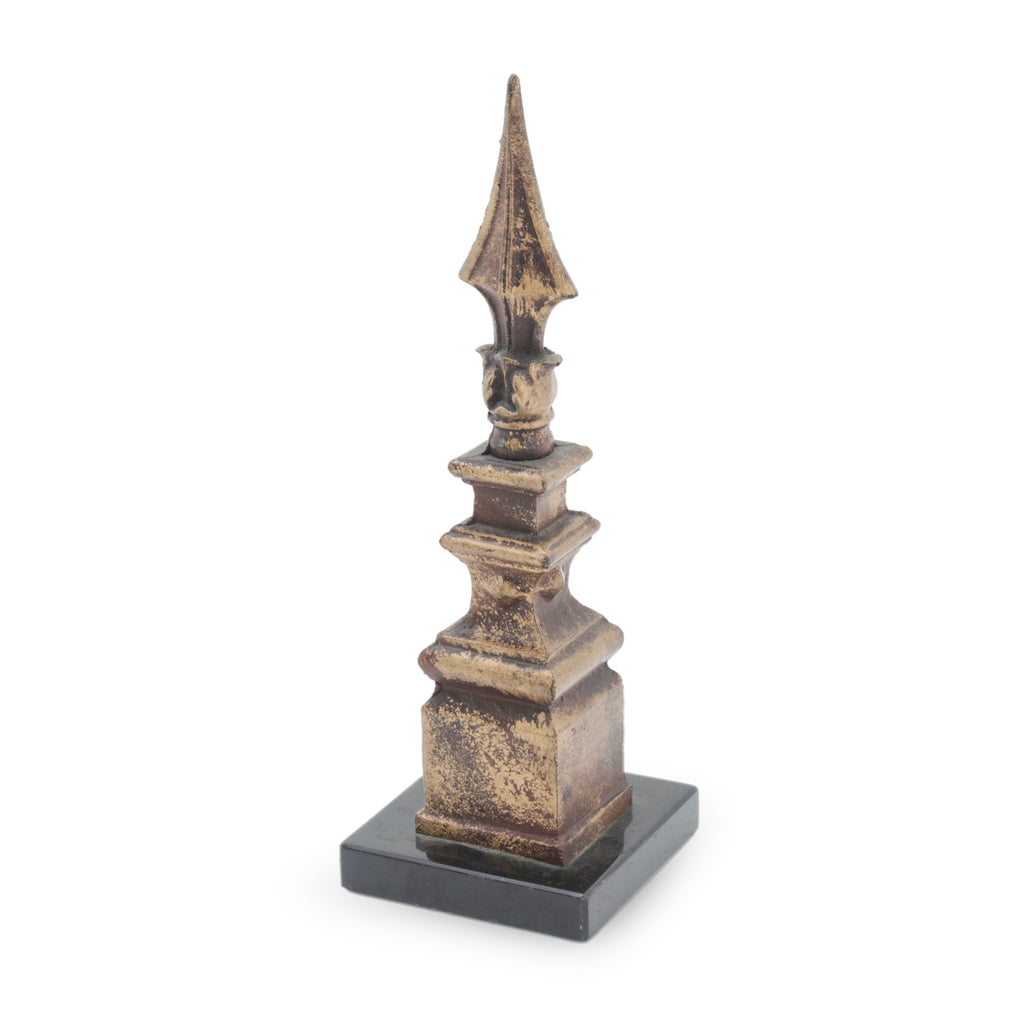 Gold Spire Finial on Black Marble Base