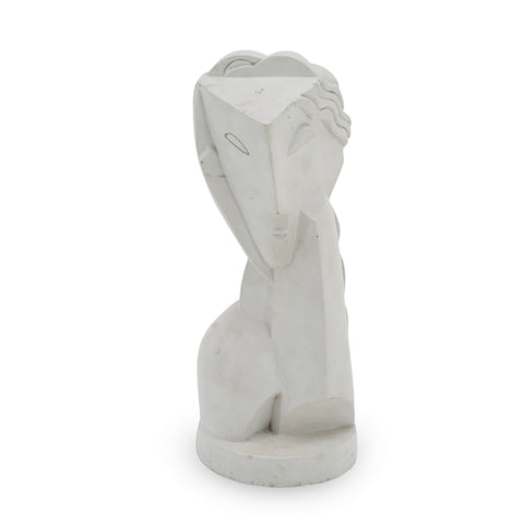 White Geometric Art Deco Bust