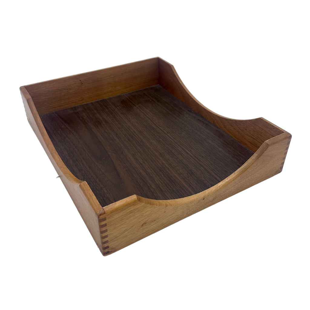 Vintage Wood Desk Paper Tray