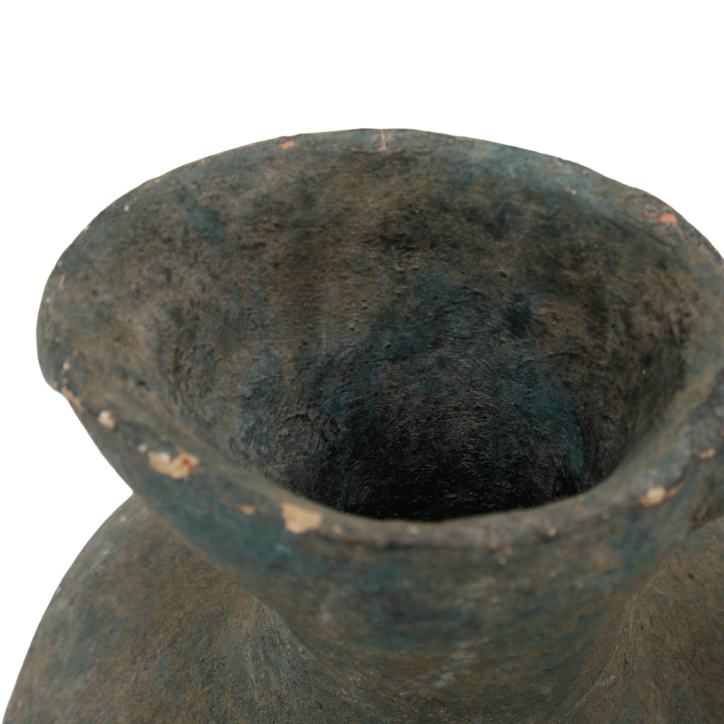 Distressed Teal Terracotta Amphora-Style Jug