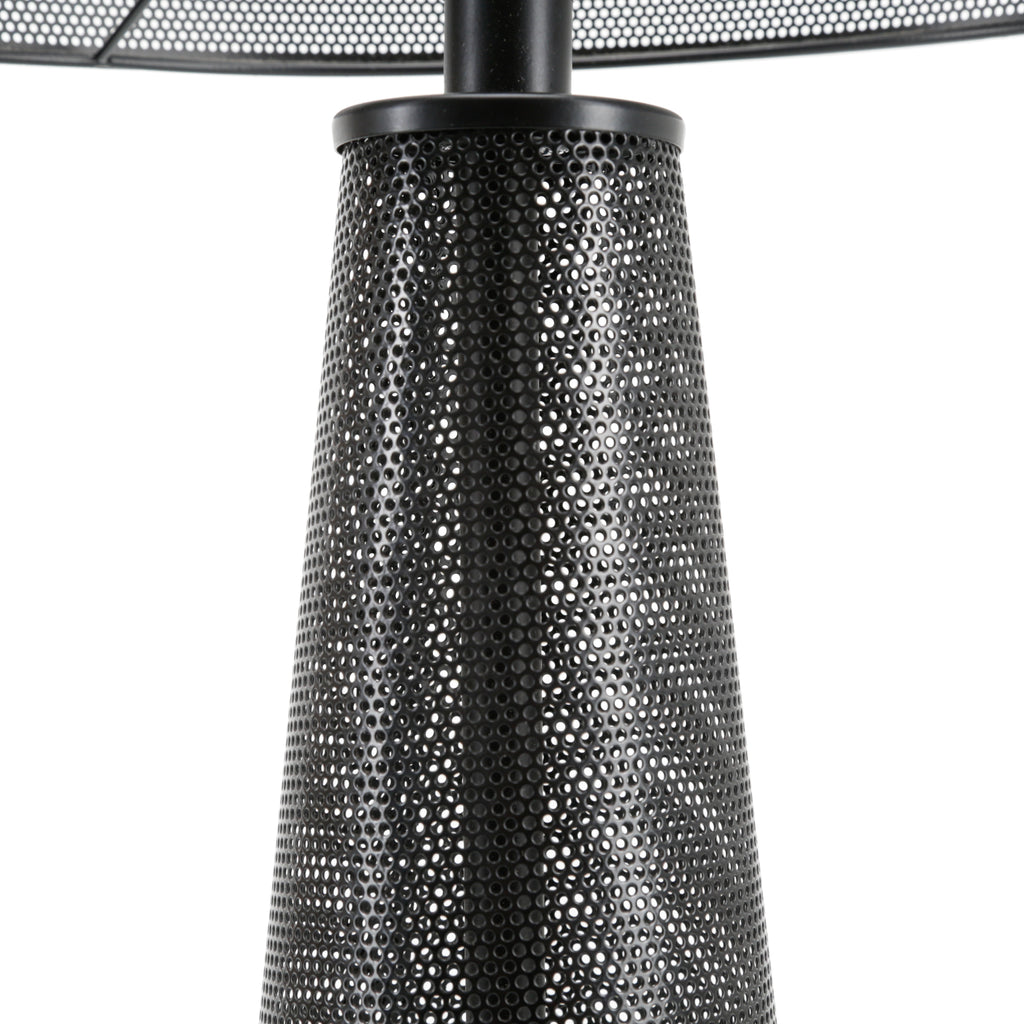 Black Perforated Metal Table Lamp