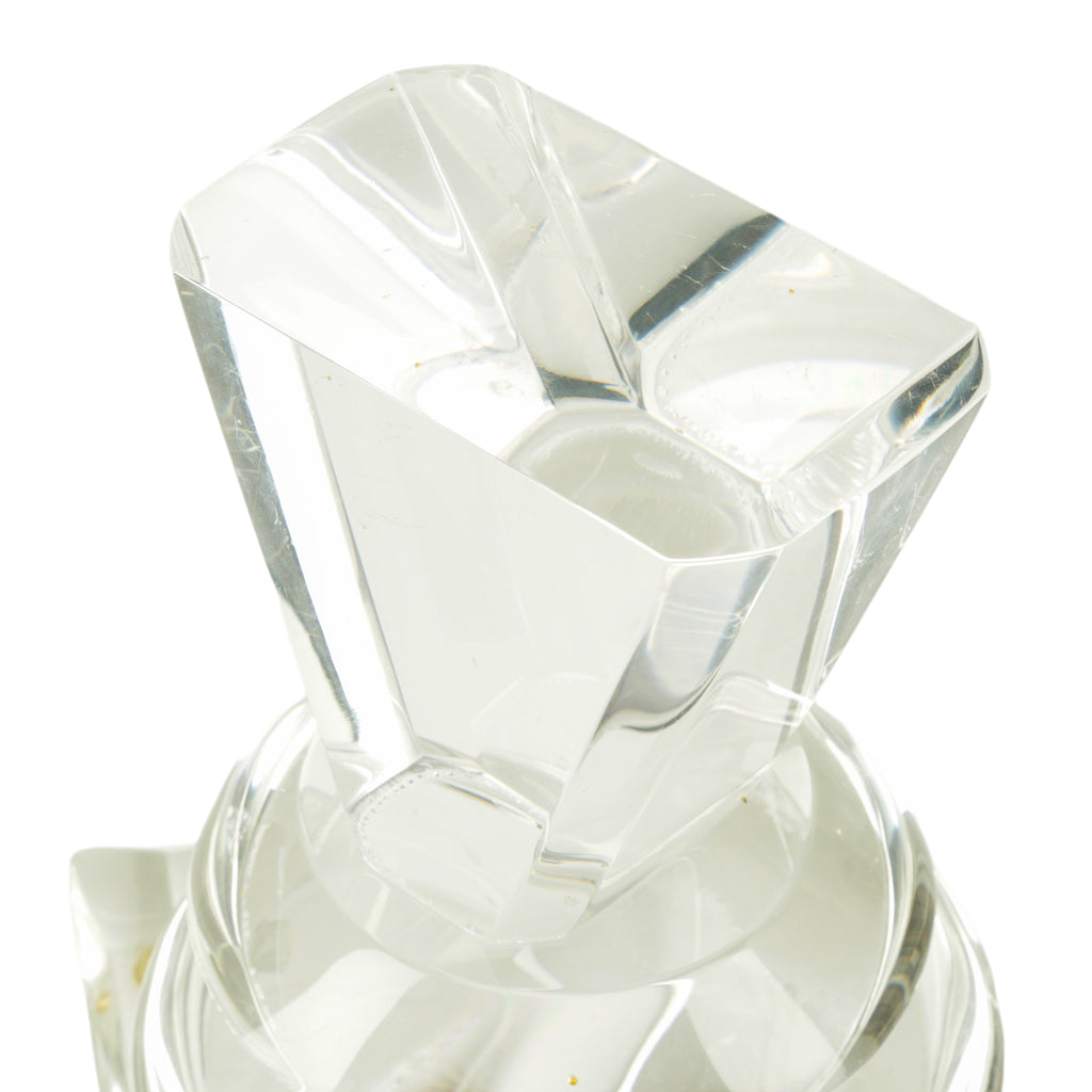 Clear Faceted Geometric Crystal Acrylic Sculpture