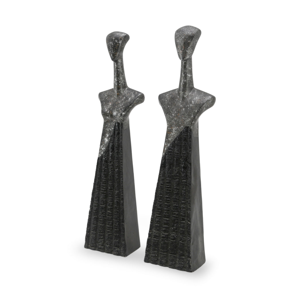 Dark Gray Textured Brutalist Sculptures