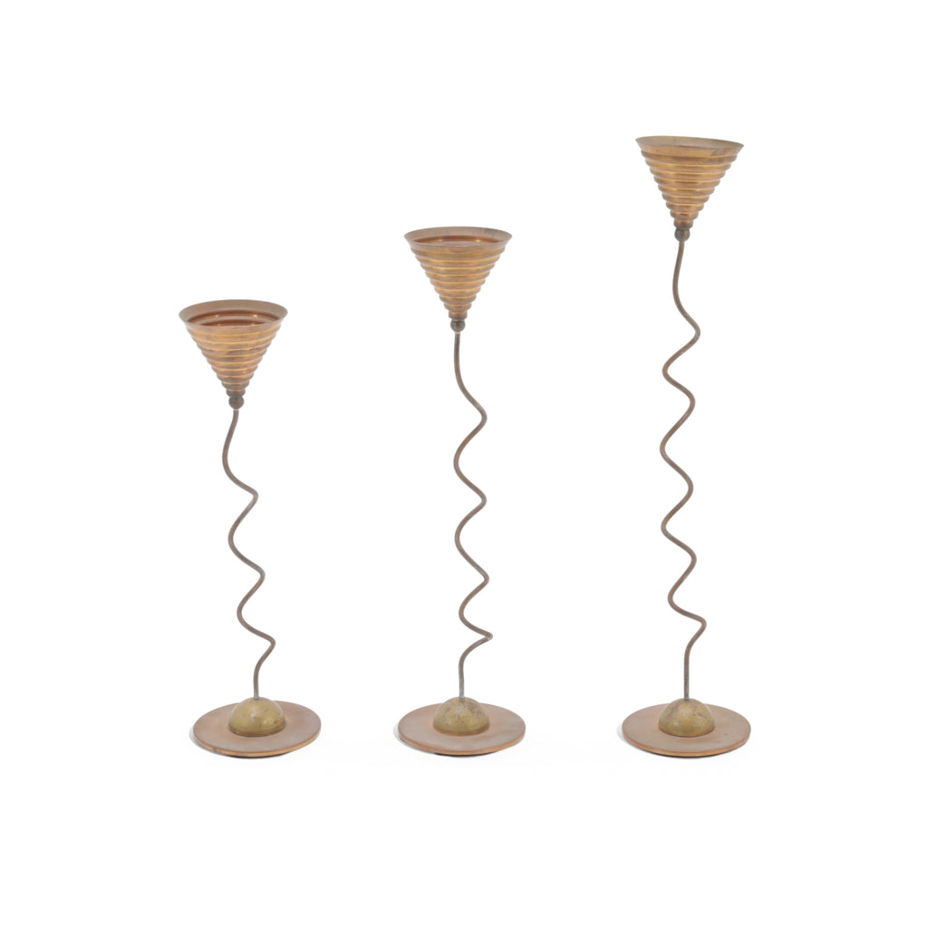 Gold Metal Stem Candle Holders