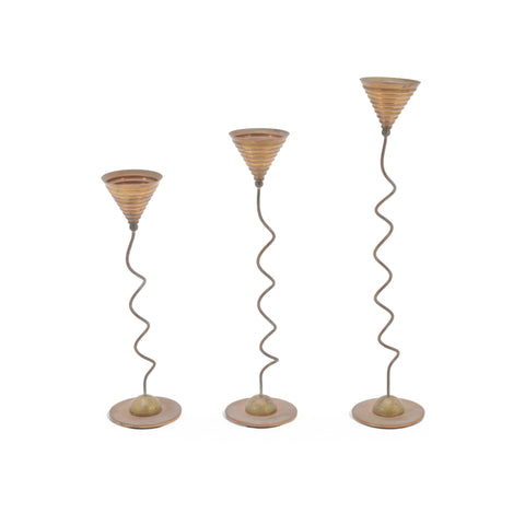Gold Metal Stem Candle Holders