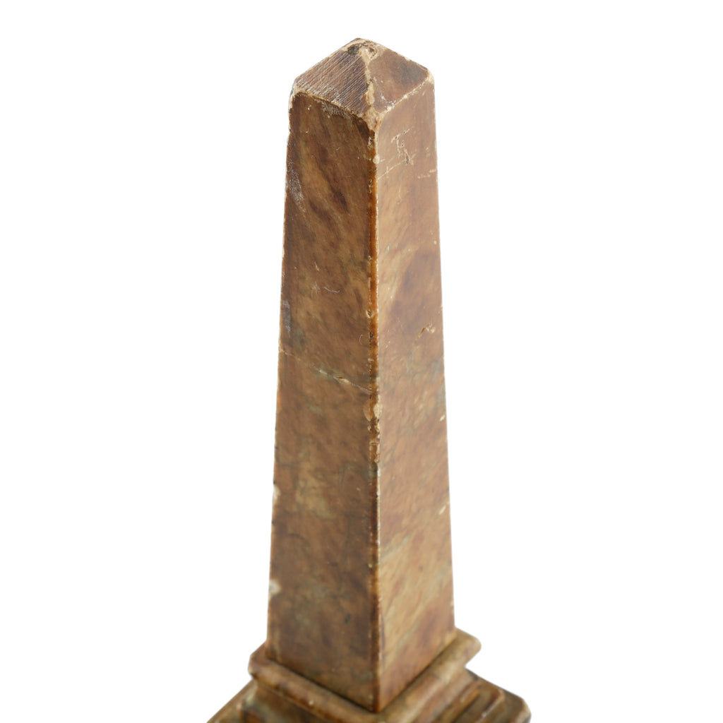 Distressed Multicolored Marble Obelisk