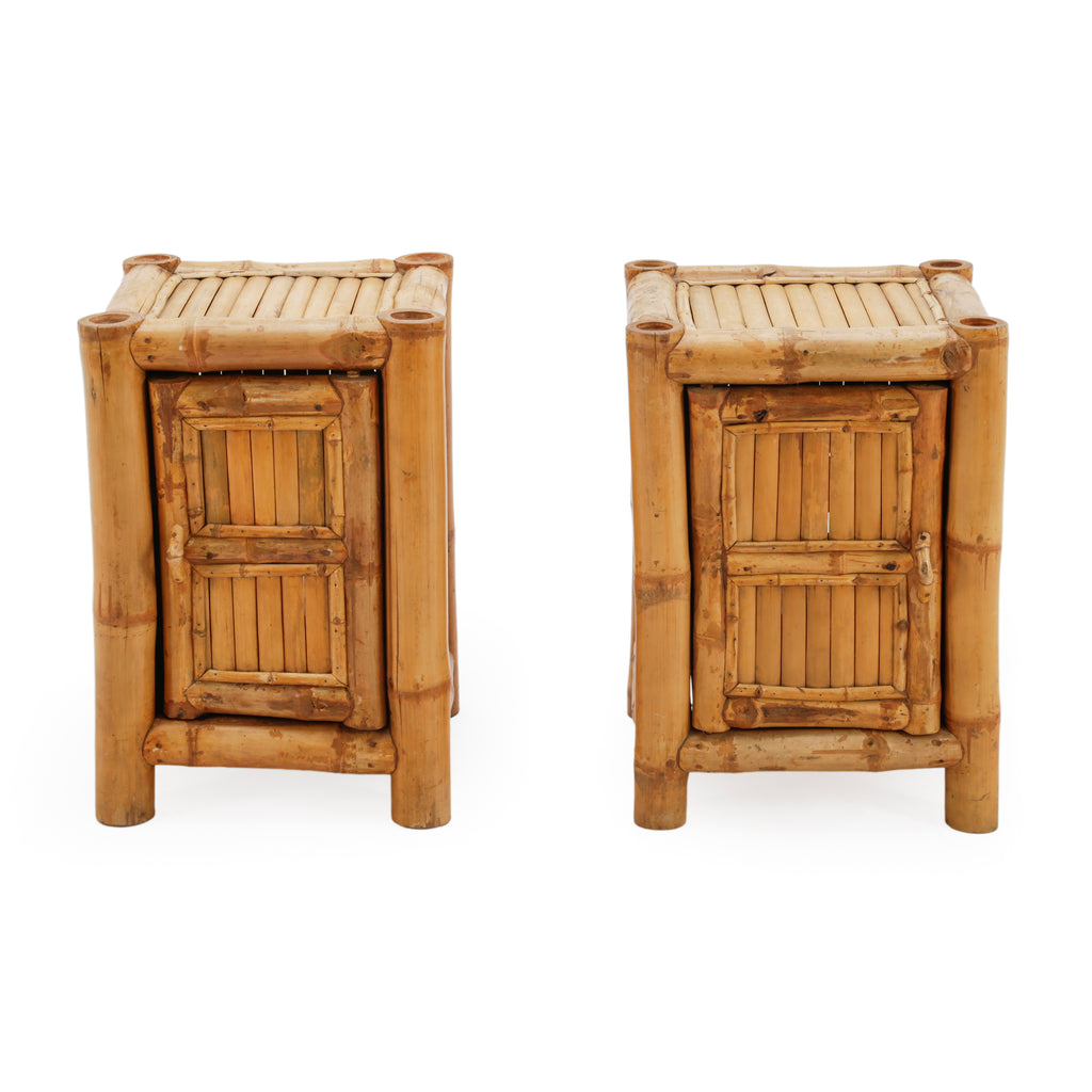 Bamboo Single-Door Nightstand