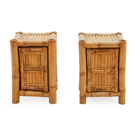 Bamboo Single-Door Nightstand