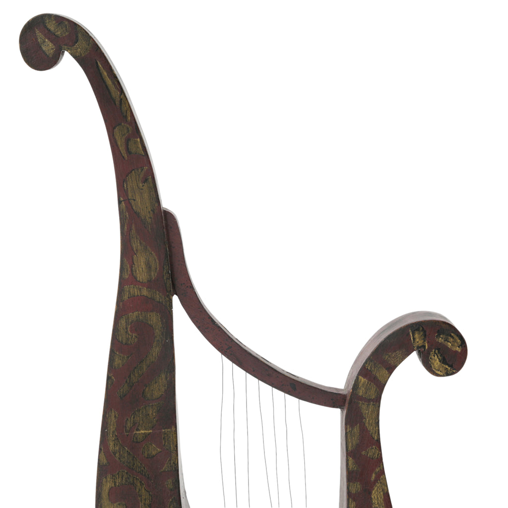 Decorative Wooden Lyre Sculpture