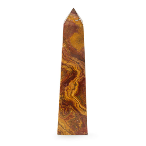 Polished Red, Orange & Brown Swirl Stone Obelisk