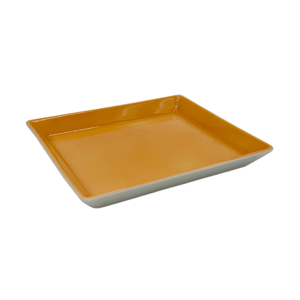 Small Orange & White Ceramic Tray